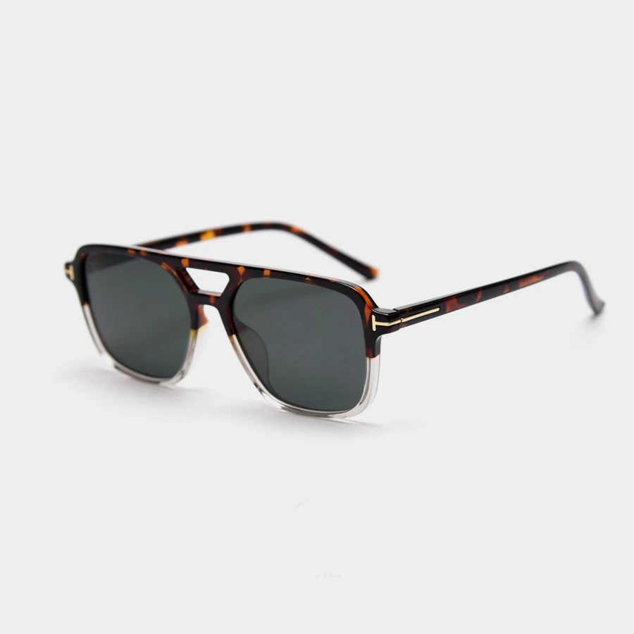 High Quality Retro Double Beam Polarized Sunglasses Men and Women Large Frame Couple Glasses