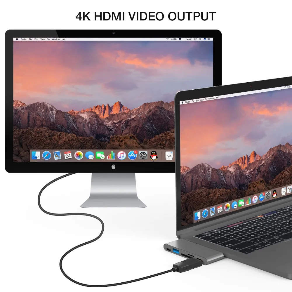 USB Type C Hub C-HDMI-совместимый адаптер для SD-карты 4K USB-C PD док-станция TF Donge слот MacBook Pro