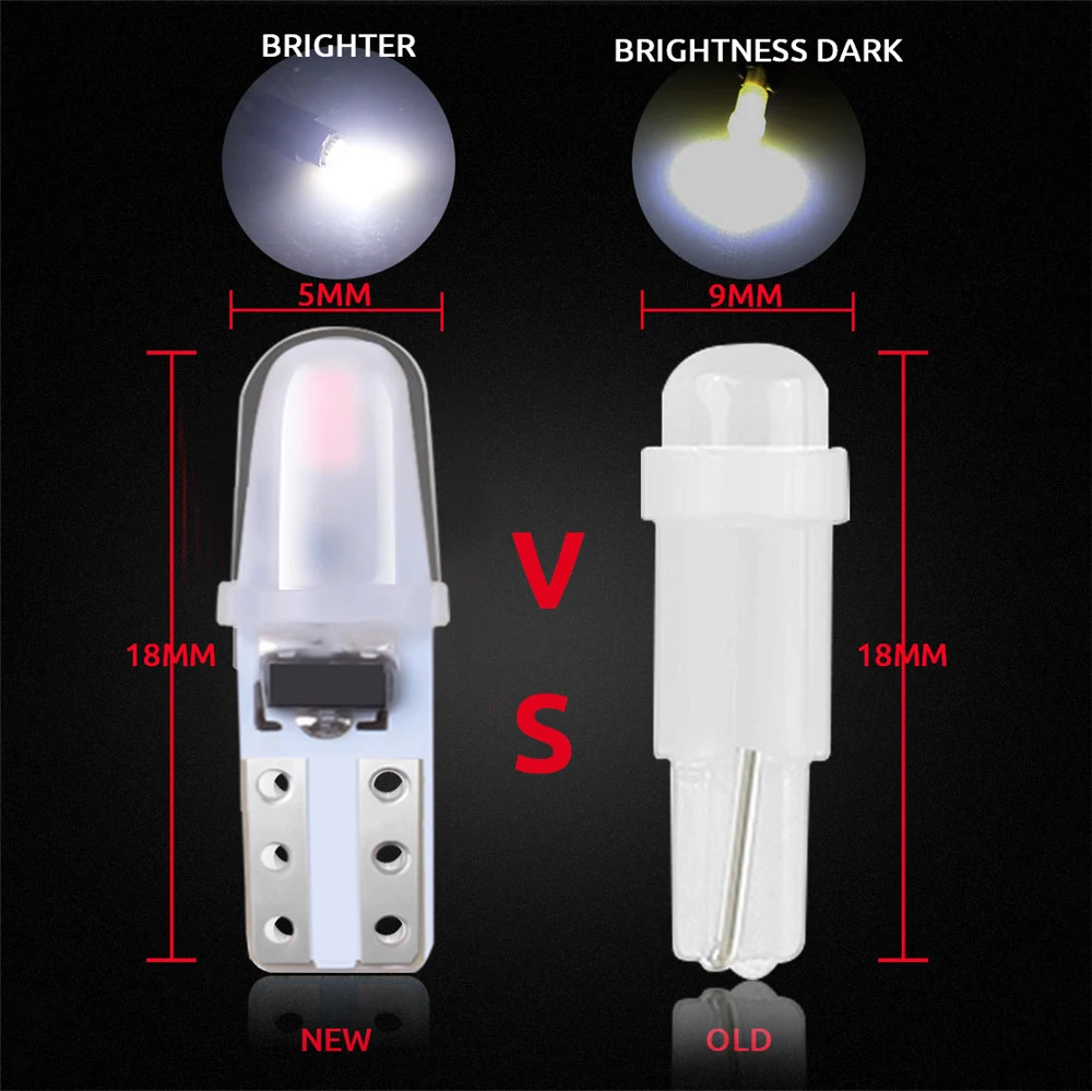 10 шт./лот T5 лампы для приборной панели 3014 2SMD светодиодная подсветка салона