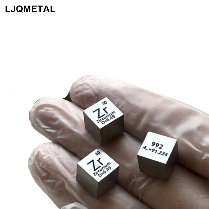 

5pc 99.2% High Purity Zirconium Zr 6.5g Carved Element Periodic Table 10mm Cube