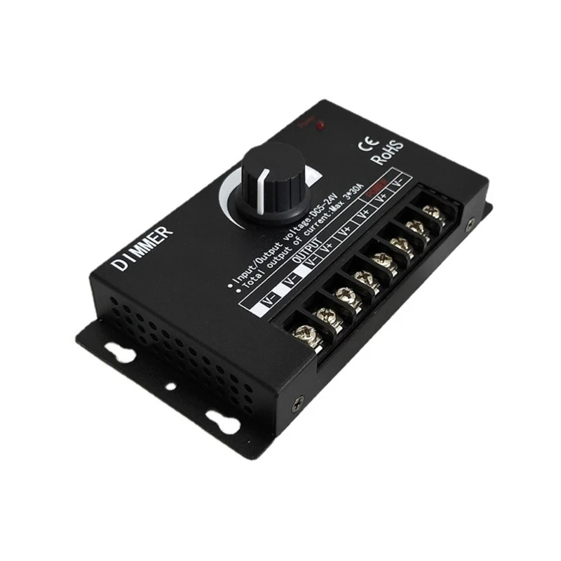 

5V 24V 720W LED Light Strip PWM Dimming Controller Knob/Remote Adjust Brightness