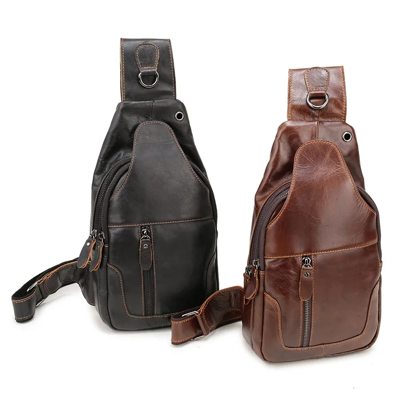 Men Messenger Bag Leather Casual Crossbody Bag Fashion Men's Chest Bag Handbag Male Shoulder Bag