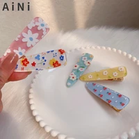 sweet 2022 new korea resin hairclip colorful geometric hairpin acrylic hair clip headwear accessories for women girls gifts