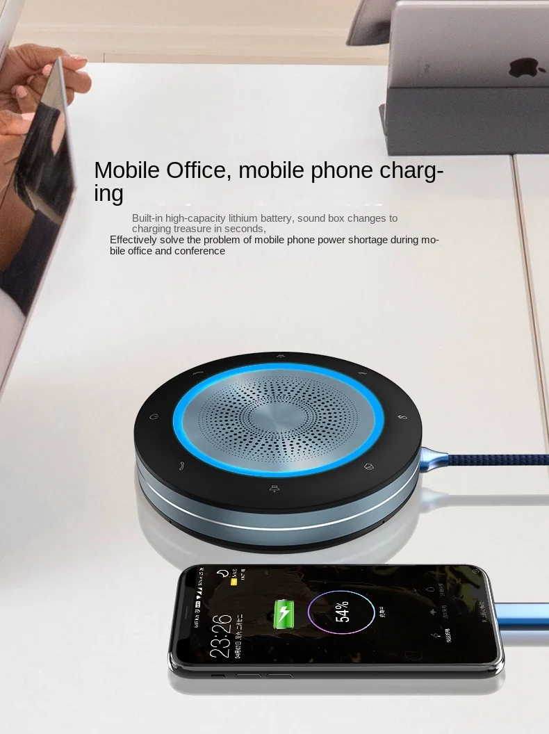 

Bluetooth speaker omnidirectional microphone, mobile phone, tablet, audio and video live streaming conference range microphone