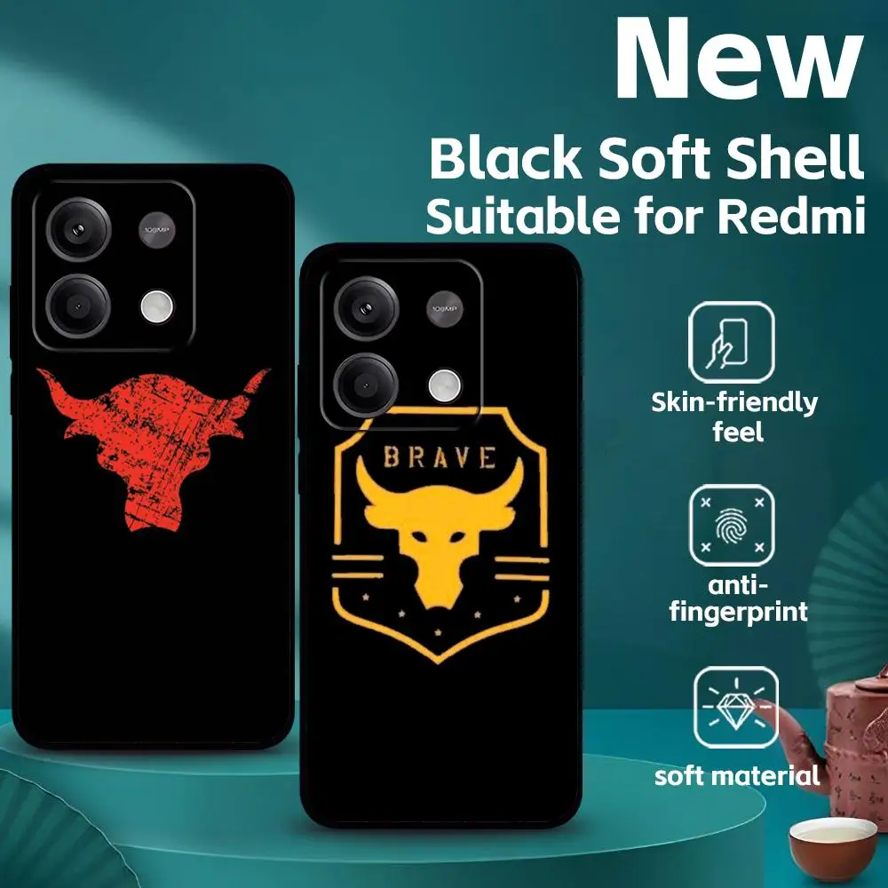 Фото Чехол для телефона Project Rock для Xiaomi Redmi17 14C 13C 12C Note 15 14 13 12 Pro Plus S, мягкий черный чехол для телефона. №4