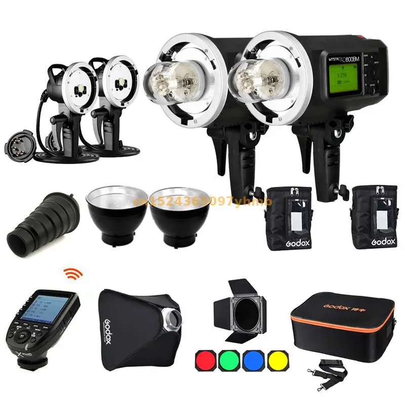 

2 x Godox Wistro AD600BM Manual Speedlite 600WS HSS 1/8000 2.4G 8700mAh Battery Flash Set+ Trigger XPro + AD-H600 Extension Head