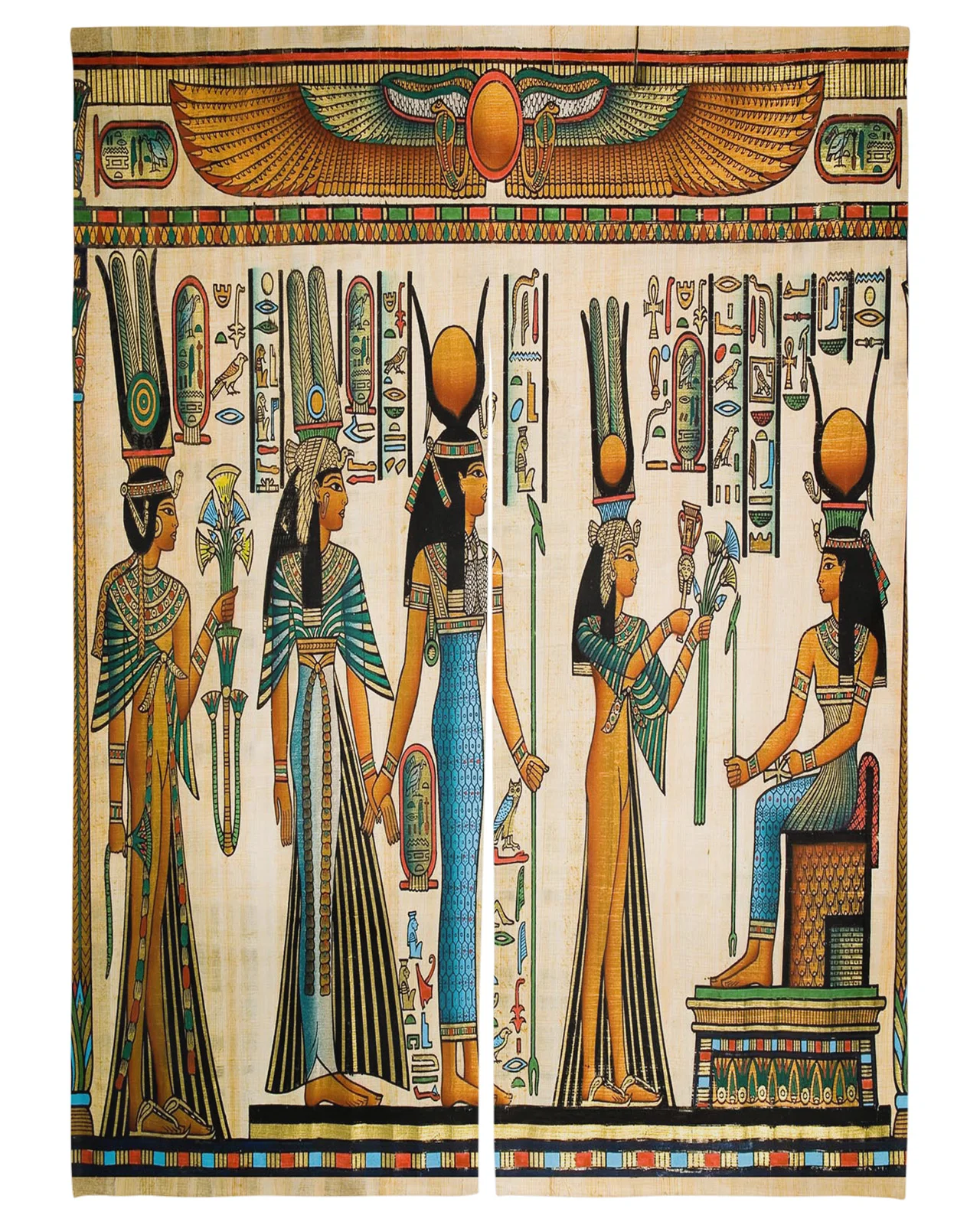 

Egyptian Pharaonic Culture Door Curtain Japanese Partition Kitchen Decorative Drapes Entrance Hanging Half-curtain