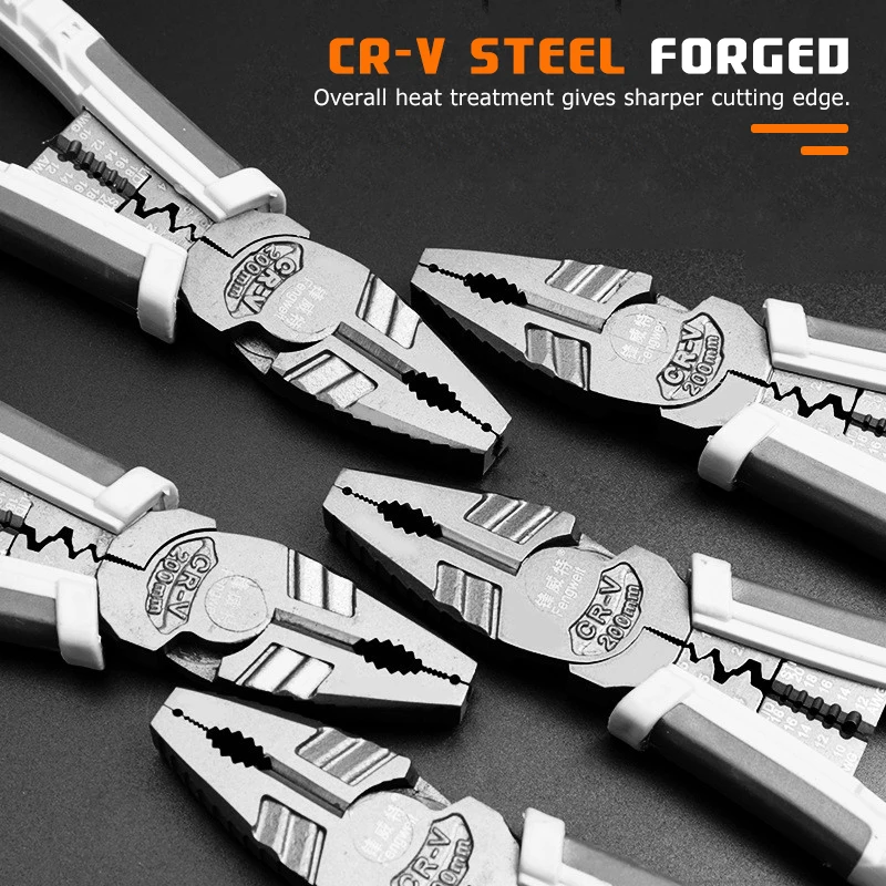 Pliers 8 Inch Wire Stripping Cable Cutting Crimping Tool Cutter Diagonal Long Nose Multifunction Household Repair DIY Tools |