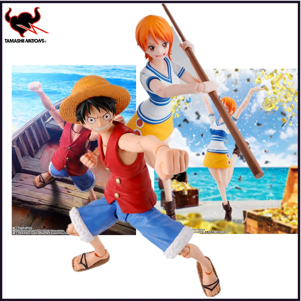 В наличии аниме S.H.Figuarts MONKEY.D.LUFFY-ROMANCE DAWN Nami ПВХ фигурки героев коллекционер Bandai