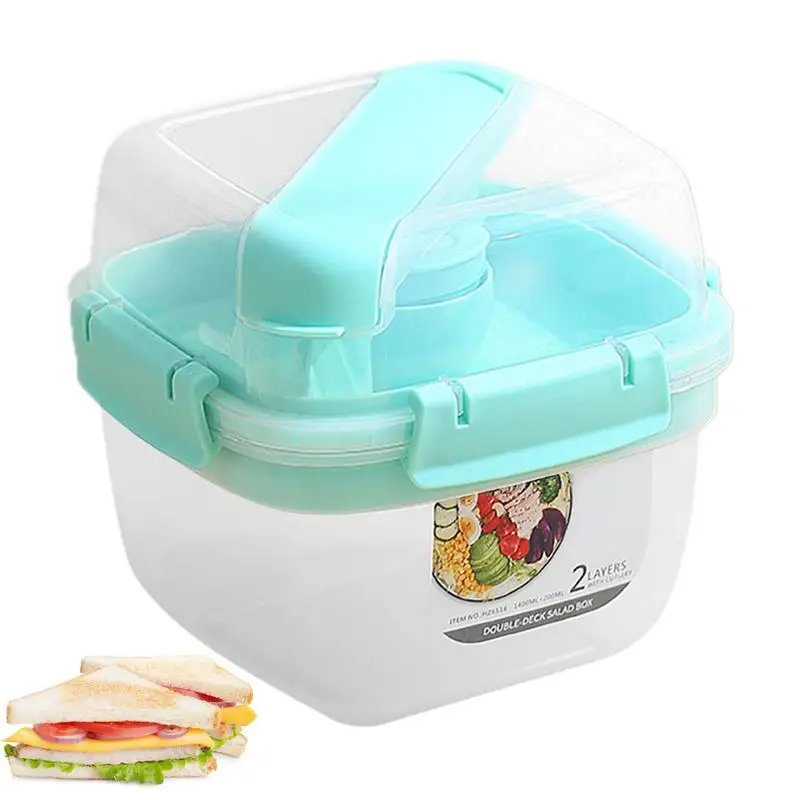 

Kitchen Salad Preservation Bowl Leak Proof Lunch Boxes Salad Containers Lettuce Keeper Fruit Snack Holder Salad Containers For