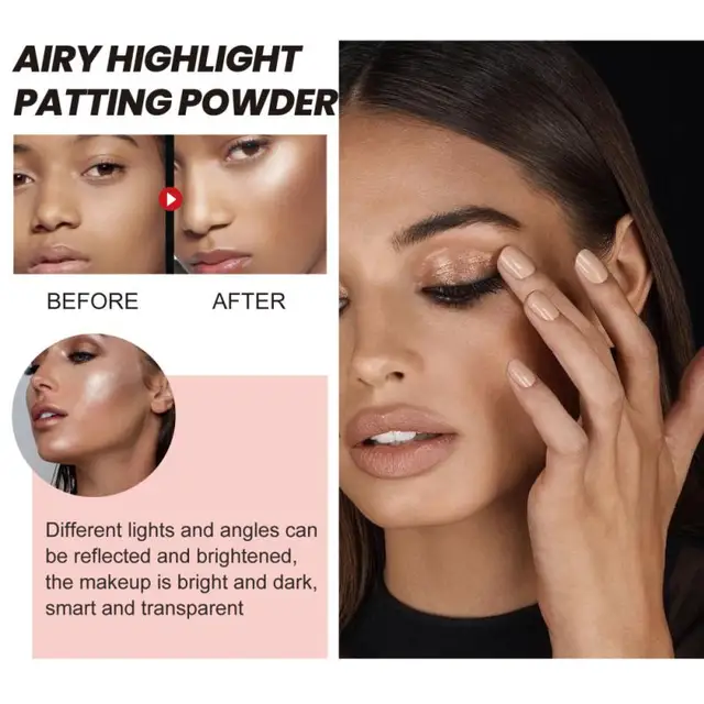 3 Colors Highlighter Powder Polvo De Hadas Glitter Powder Shimmer Contour Blush Powder Makeup For Face Body Highlight Makeup 9g 2