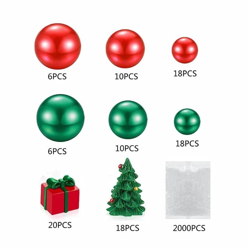 

2106pcs Christmas Vase Filler Pearl for Vase Filler for Christmas Party Decor