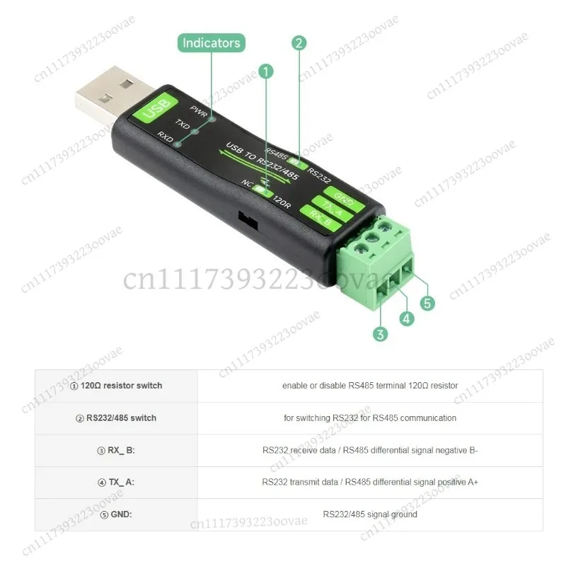 Фото USB-конвертер в RS232/RS485, универсальный коммуникационный кабель с чипсетом FTDI, высокоскоростная передача данных №2