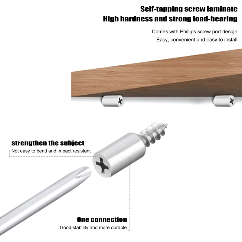 Саморезы Опора ламината шкафа Прочное стекло DIY Деревообработка с круглой