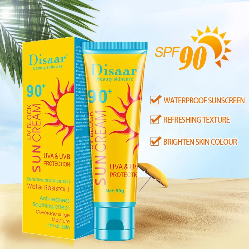 Uva uvb spf 50. Sunscreen Cream SPF 90. Disaar Beauty Skincare Sunscreen SPF 90. Disaar увлажняющий солнцезащитный крем spf50 солнцезащитный крем. Крем Sunblock SPF 90.