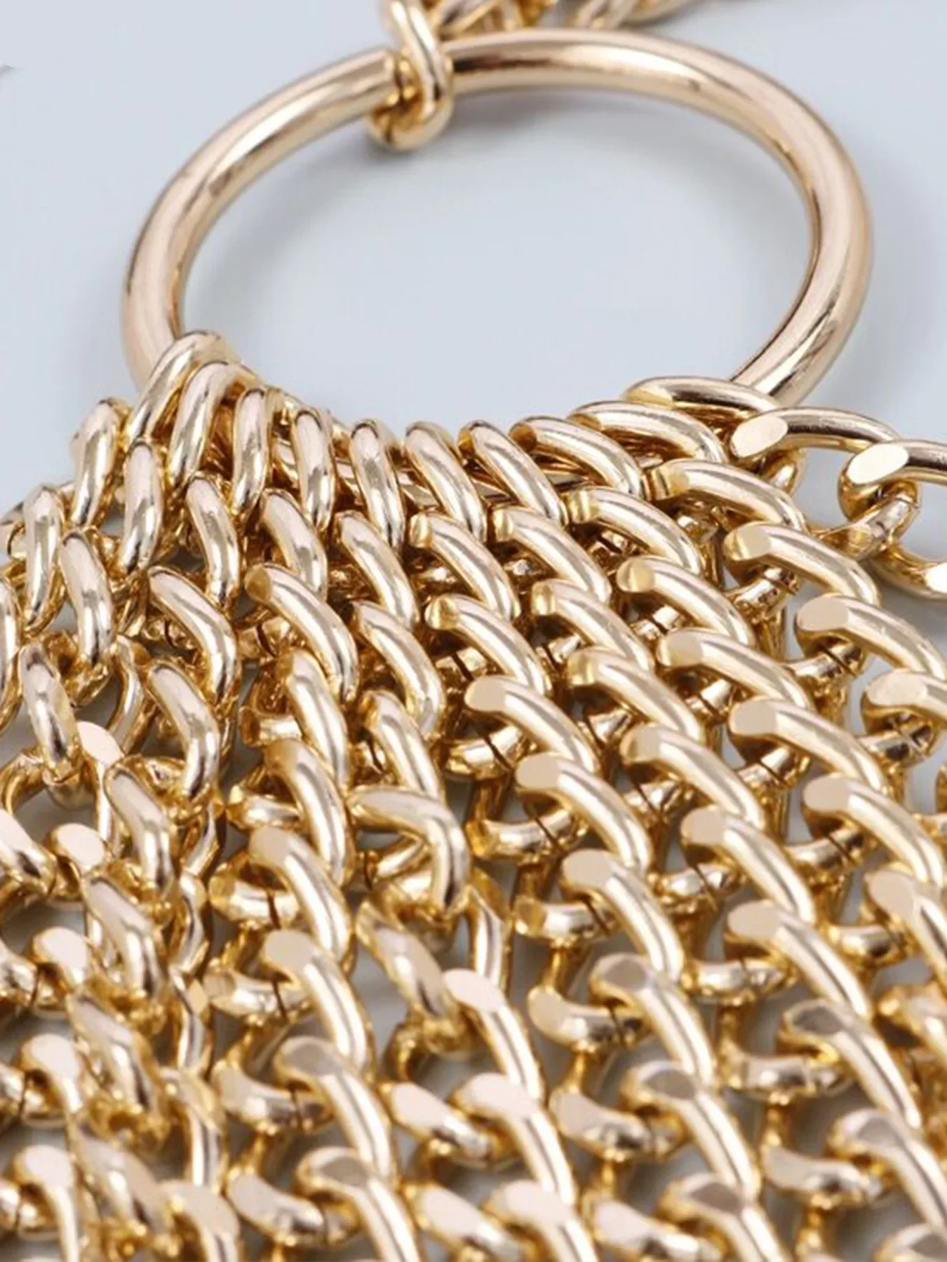 Регулируемый ремень в готическом стиле объемный Золотой с кисточками