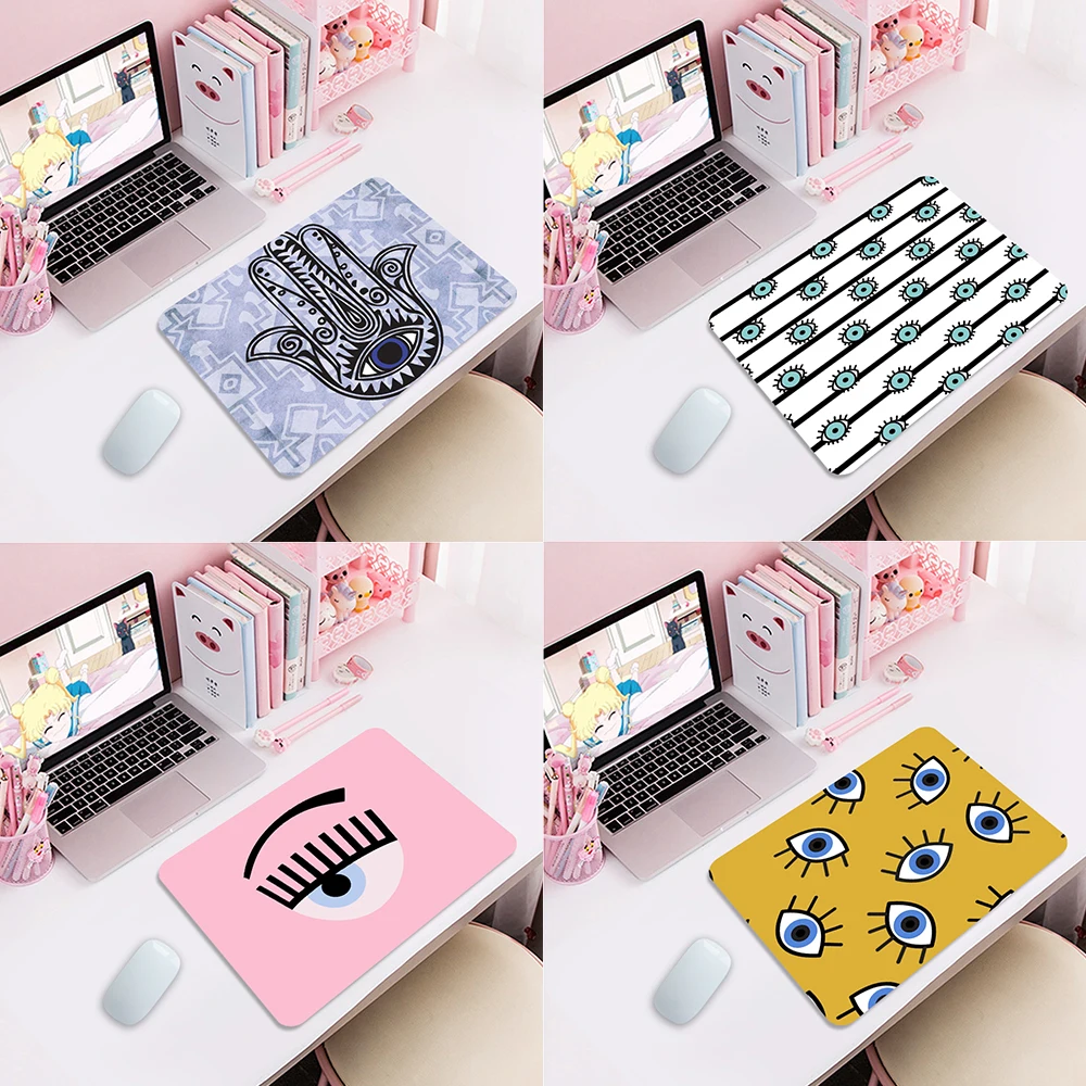 

Lucky evil eyes Rubber Gaming Mouse Pad Small Size Mousepad Keyboard Table Mat Natural Rubber Office Decoration Carpet Mouse Mat