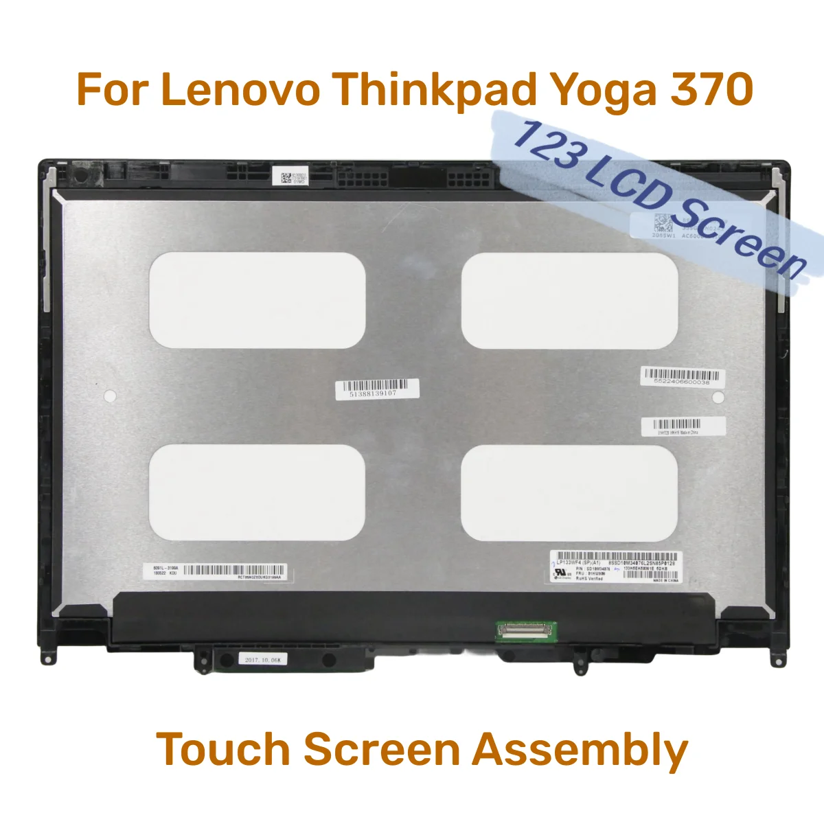 

13,3 для Lenovo Thinkpad Yoga 370 YOGA сенсорный экран в сборе LP133WF4 SPA1 LQ133M1JX15 дисплей 01LW129 SD10M34092 белая рамка