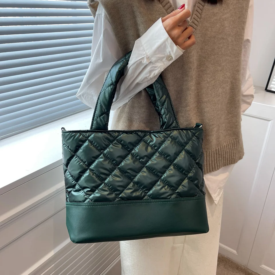 

Женская вместительная мягкая нейлоновая вместительная сумка-тоут, модная женская однотонная сумка через плечо