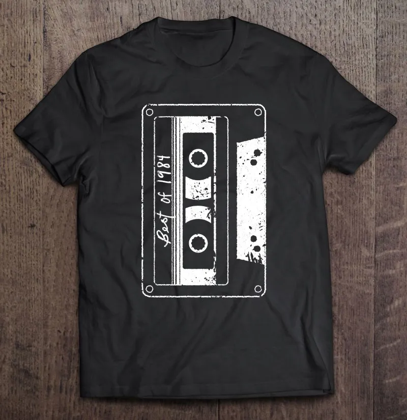 

Лучшая винтажная забавная футболка 1984 с кассетной лентой 80-х годов, Футболка Dj, аниме футболка, Мужская одежда, мужская футболка, топы, рубаш...
