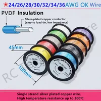 24AWG 26AWG 28 AWG 30AWG 32AWG 34AWG 36AWG Silver-Plated Oxygen-Free Copper Wire Ok Line 8 Color Electrical Wire Length 305m