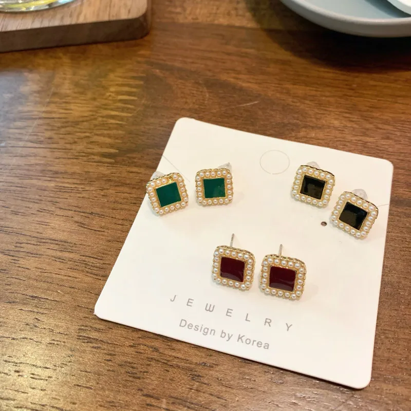 

S925 Серебряная игла корейские гонконгские простые серьги атмосферного качества в стиле ретро