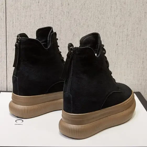 10 см замшевые ботильоны из натуральной коровьей кожи весенние мотоциклетные