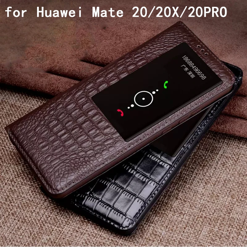 

Smart Genuine Leather Case for Huawei Mate 20X Window View Phone Cover Bag for Huawei Mate20 mate 20pro Flip Skin coque capa