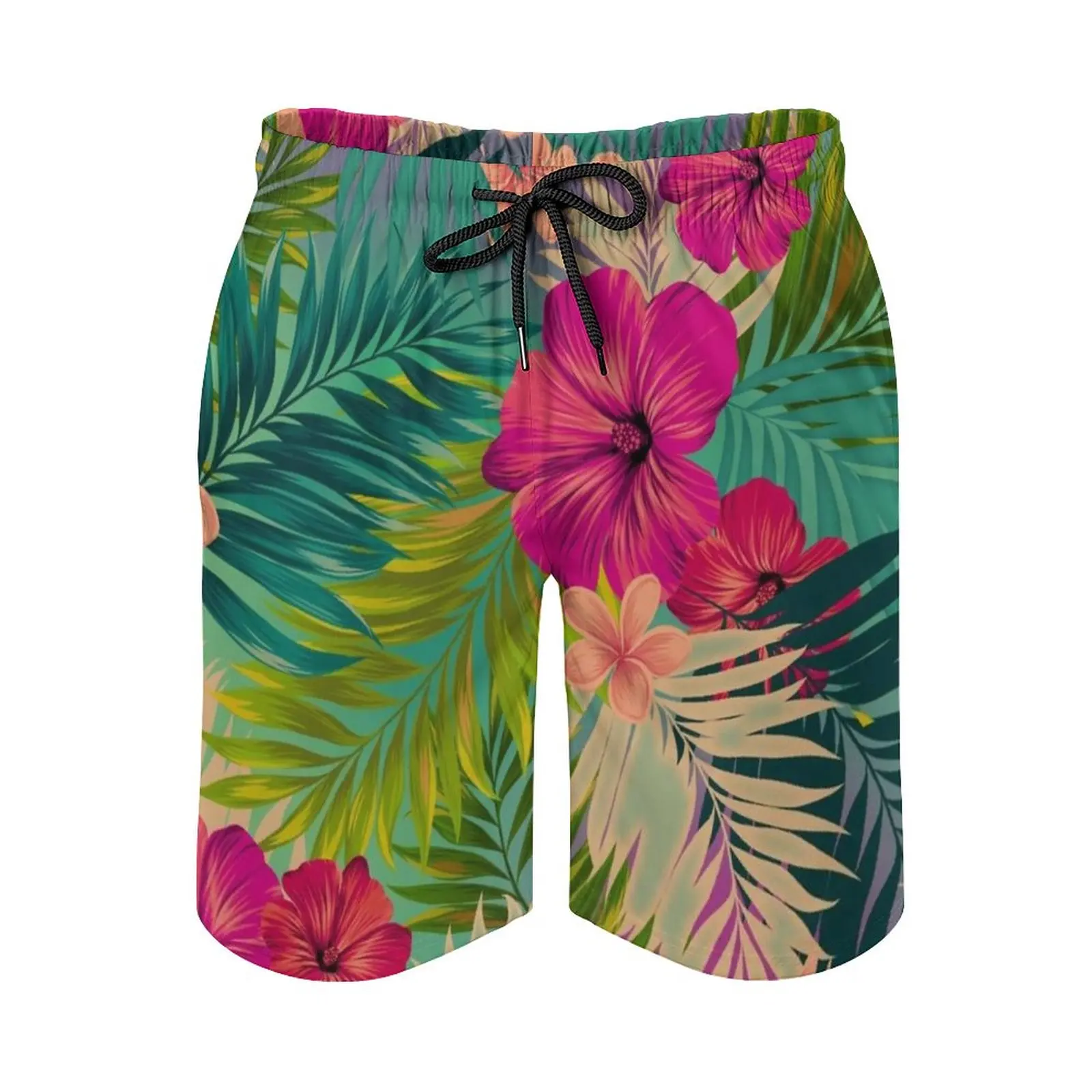 

Sunset Beach-Hot Summer Tropical Pattern Men's Swim Trunks Quick Dry Volley Beach Shorts With Pockets For Men's Flower Floral