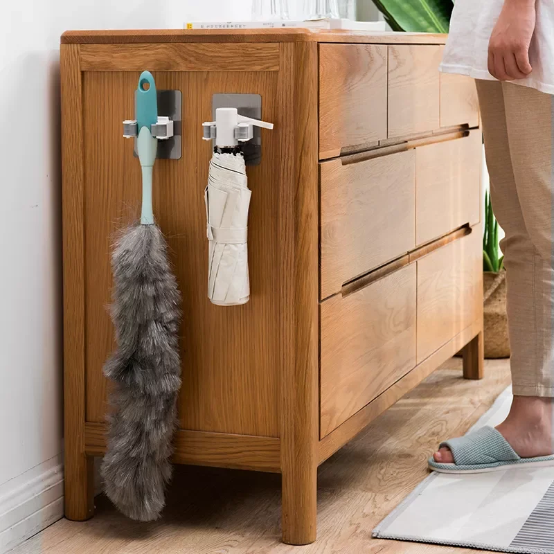 

Hot 2/4pcs Adhesive Multi-Purpose Hooks Wall Mounted Mop Organizer Holder RackBrush Broom Hanger Hook Strong Hook Kitchen Bathro