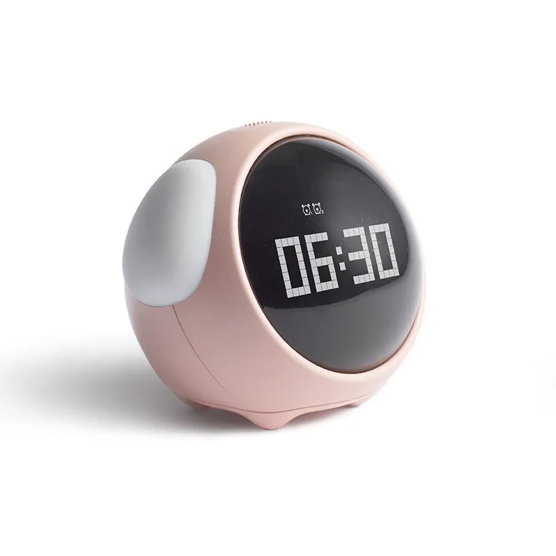 Xiaomi Cute Expression Alarm Clock Multi Function Digital LED Voice Controlled Light Bedside Thermometer Clock for Kids Gift