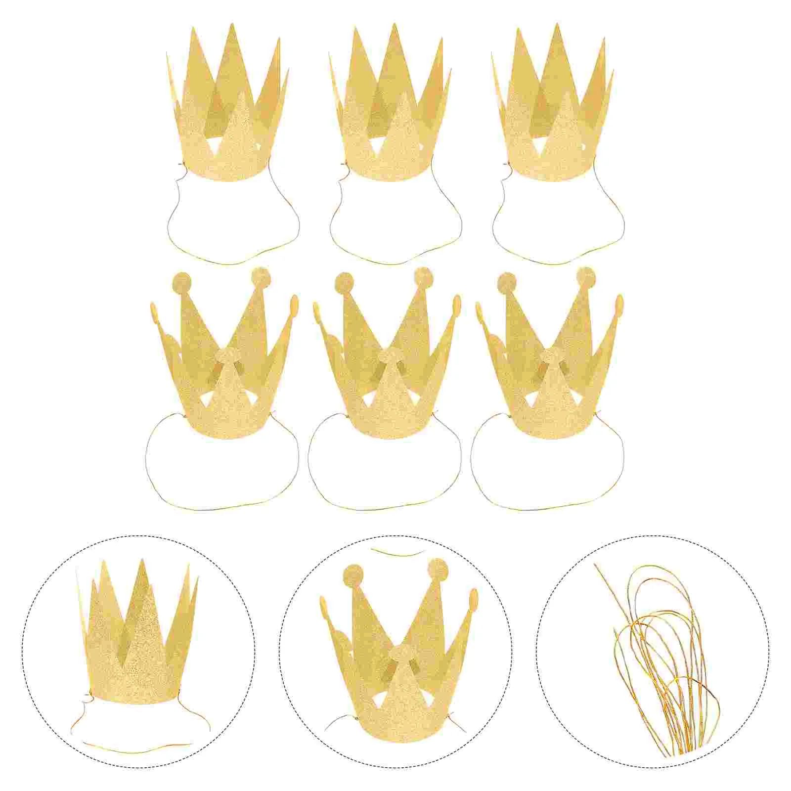 

6 PCS De Para Kids Headband Birthday Tiara Hat Crown Plastic Glitter Birthday Hat Birthday Hats Kids Child