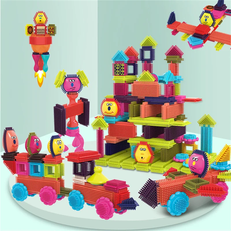 

Intelligent Soft Rubber Bristles Building Blocks 6 Sides Splicing Hands-on Ability Parent-child Creativity Assemble Kids Toys