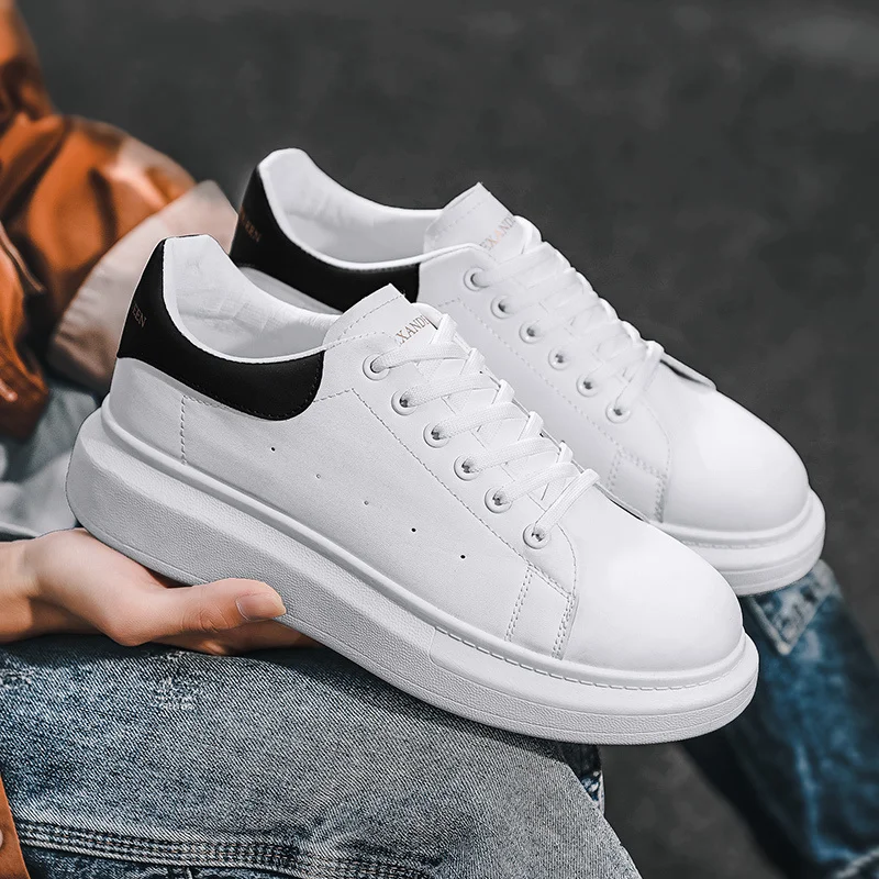 

2023 High Quality Men White Shoes Breathable Comfort Flats Shoes Outdoor Casual Sneakers Walking Shoes For Men Fashion Footwear