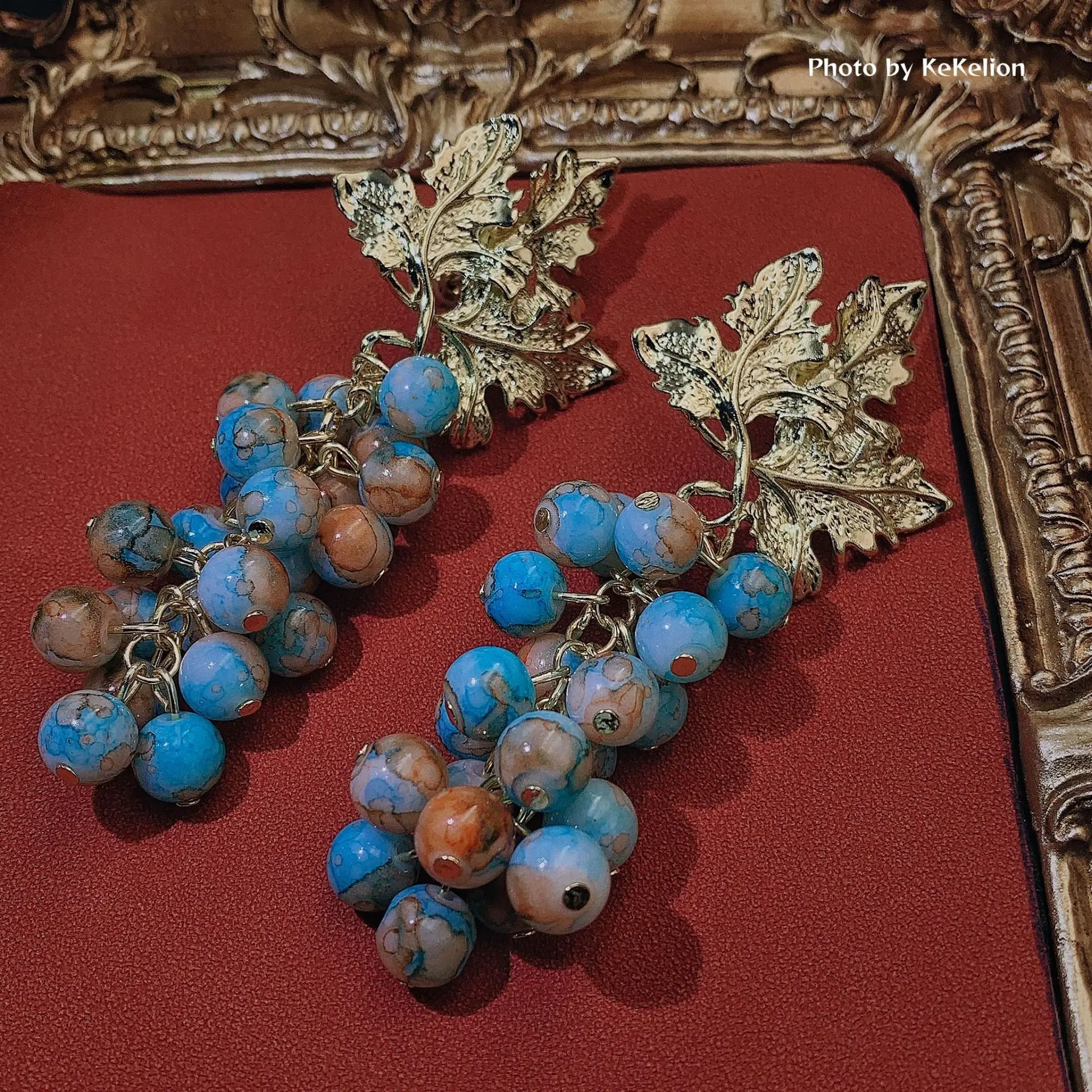 

MeiBaPJ Copper Plating French Luxury Colored Grapes on the Show Earrings for Women Vintage Style Fine Fashion Jewelrry