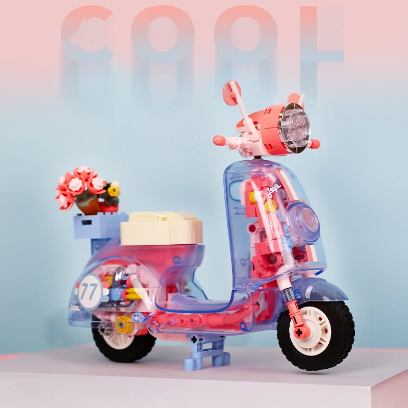Анима мультфильм мотоцикл детские развивающие сборные игрушки механическая
