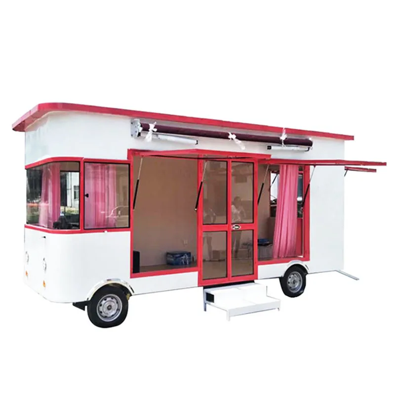 

In Stock 5m Mobile Ice Cream Trailer Electric Food Truck Coffee Cart Mutifunction Clothes Vending Bus