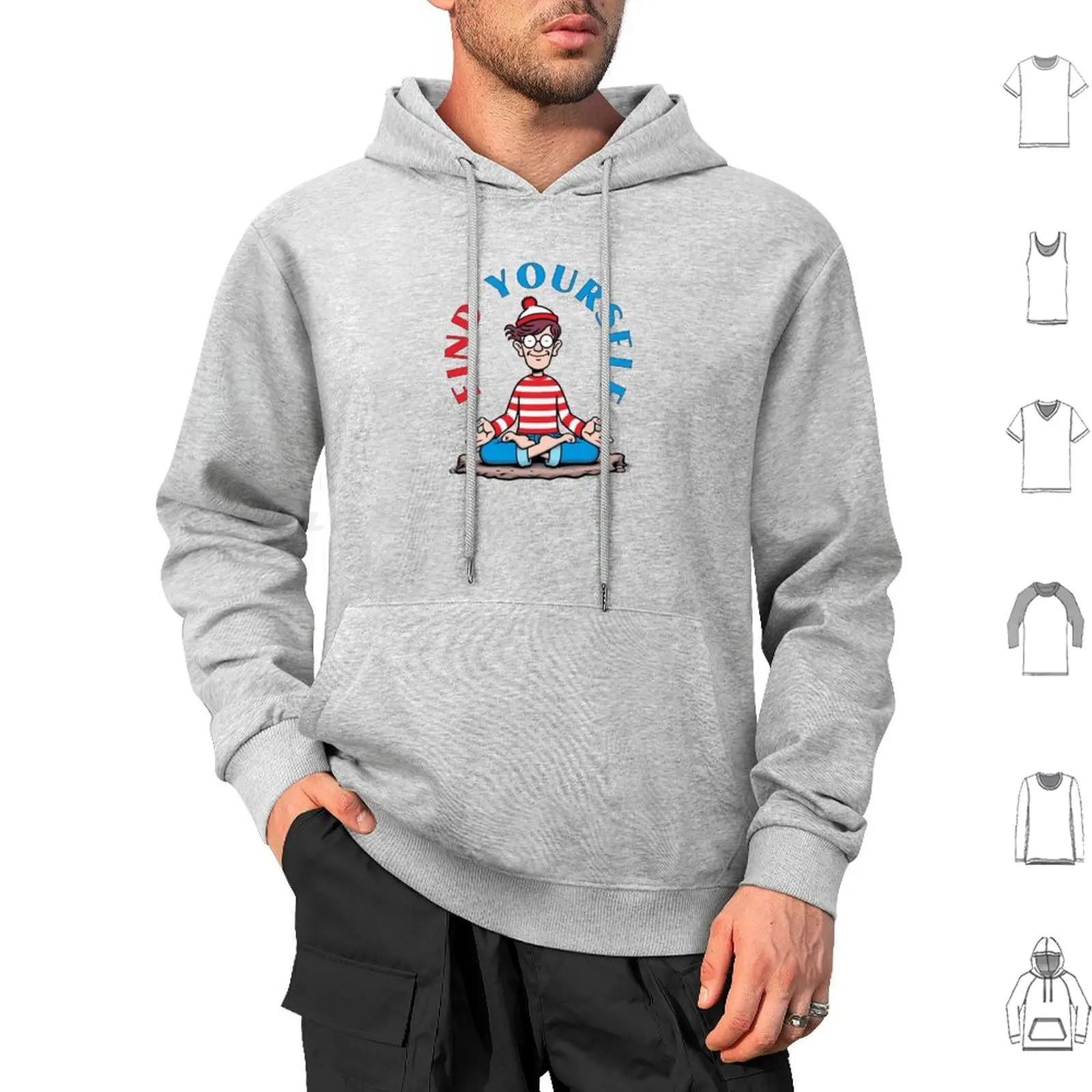 Двусторонняя хлопковая толстовка Waldo с длинным рукавом и надписью Find Yourself