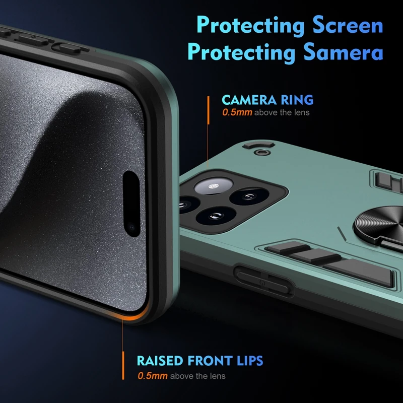 Противоударная броня для Xiaomi 14 Mi Mi14 Pro чехол телефона кольцо-подставка бампер