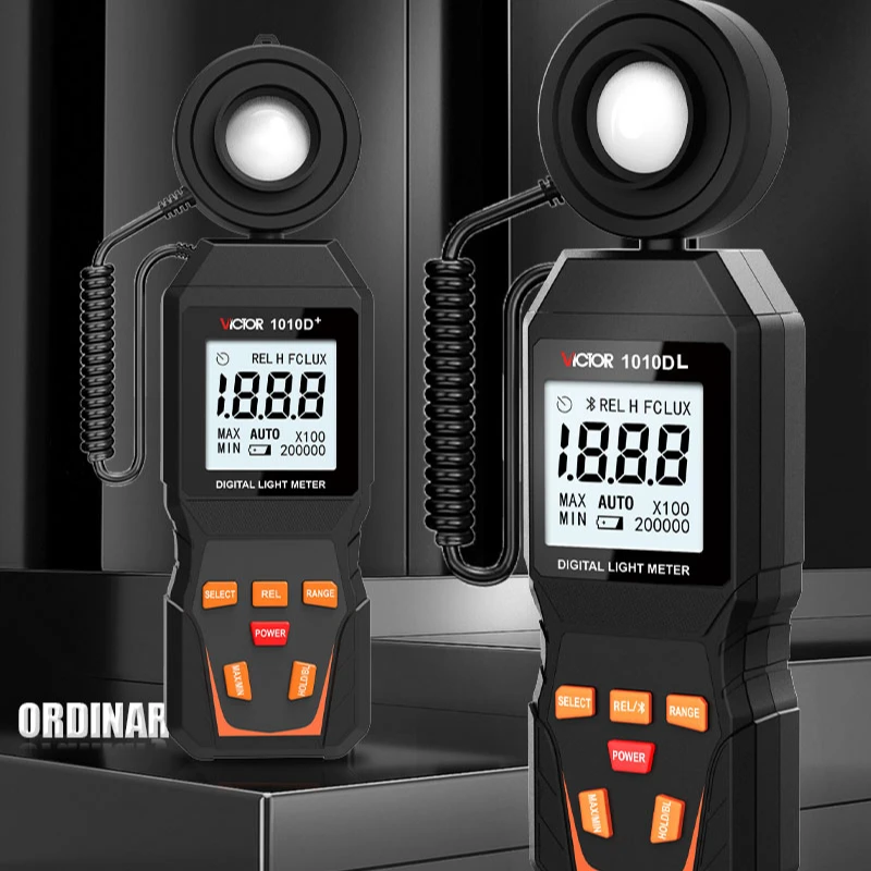 VICTOR 1010D+ 4-битный ЖК-дисплей Высокоточный цифровой люксметр 0- 199999 Измеритель