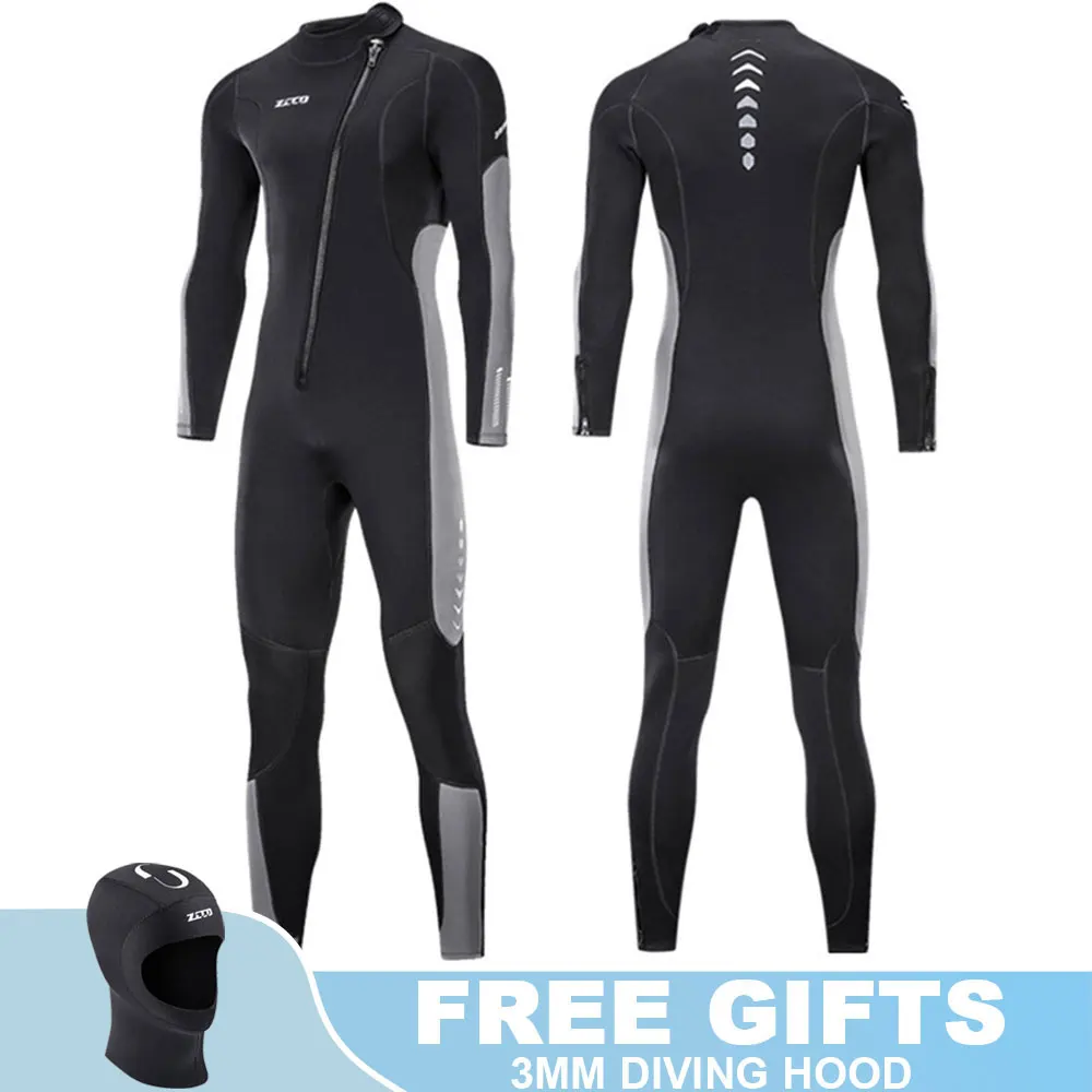 

Wetsuit Men Neoprene 1.5MM 3MM Scuba Diving Suit Long Sleeve Warm Wet Suit For Snorkeling Surfing Swimming With Divng Hood