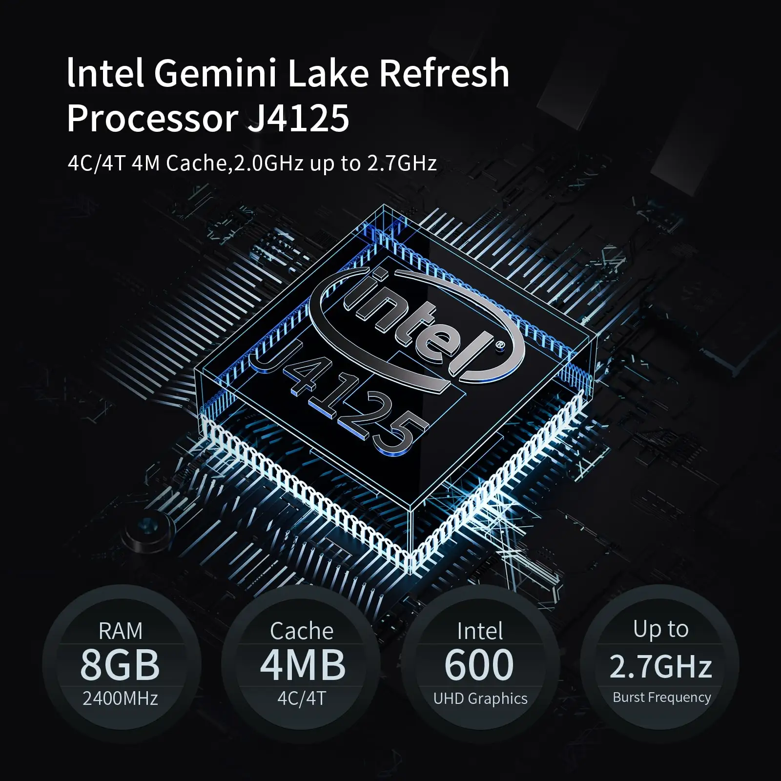 GMK KB3 4K Windows 11 Intel Celeron J4125 четырехъядерный мини-ПК LPDDR4 8 Гб 128 ГБ 256 512 SSD WIN11