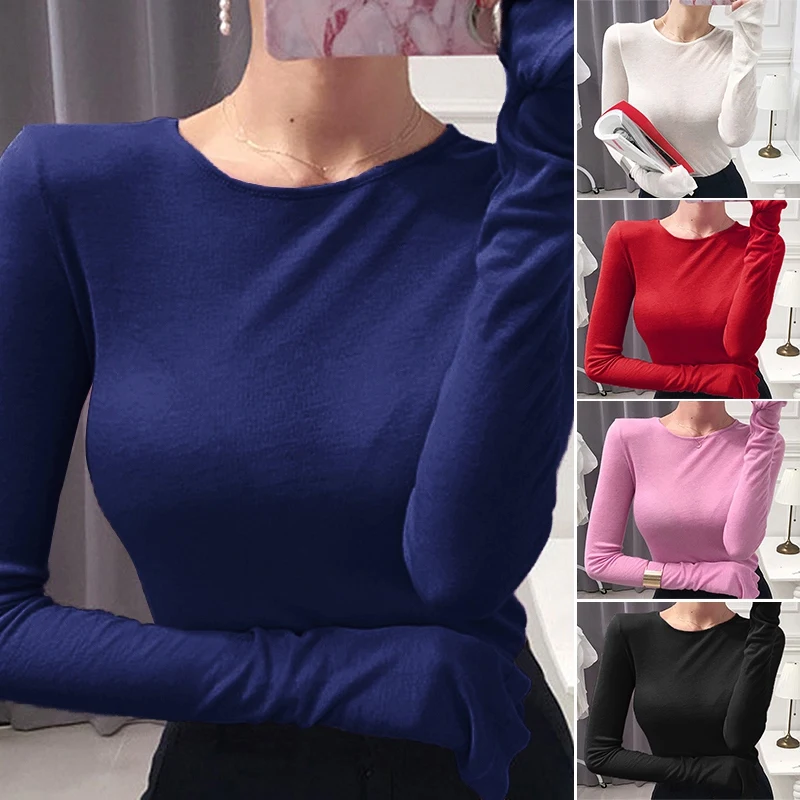 

Female T-Shirt Knitted Top Shirt Casual Korean Style Tops