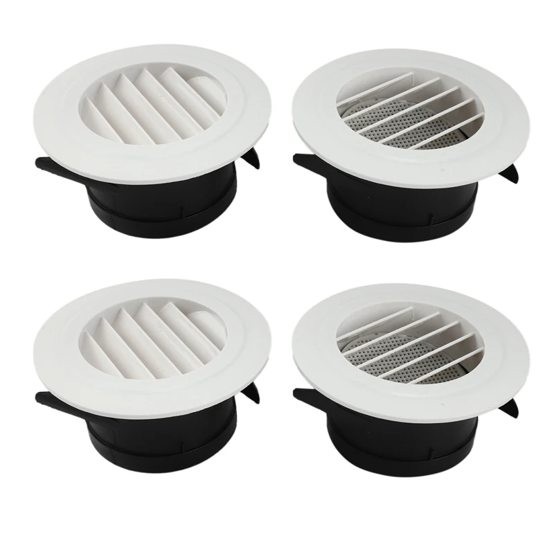 

4 Pieces 4 Inch Air Vent Louver, Air Grill Cover With Built-In A Fly Screen For Bathroom Office Home