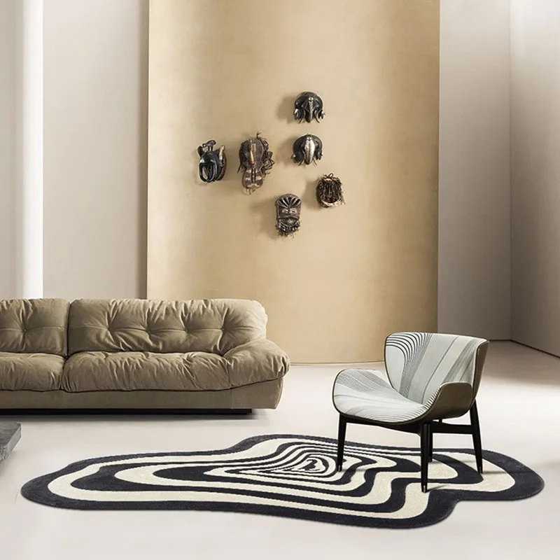 

Irregular Art Living Room Carpet Comfortable Soft Tight Pile Bedroom Rug Modern Home Decoration Aesthetics Large Area Rugs tapis