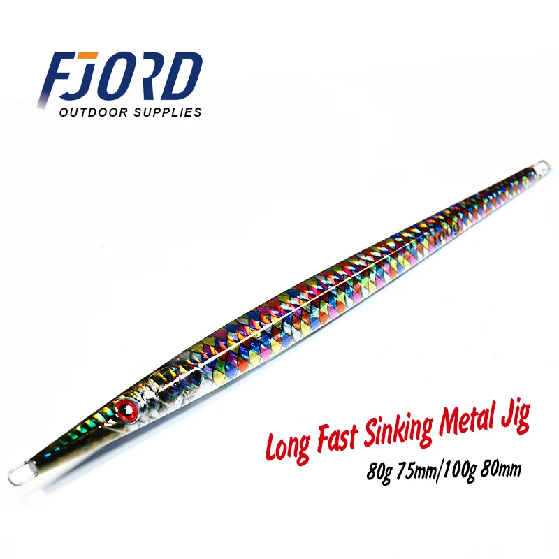 

FJORD Needle Metal Jig 80g 100g Long Casting Fast Sinking Fishing Lure Vertical Jigs Sea Saltwater Hard Bait 3D Print Fishing Ta