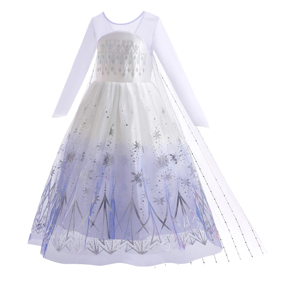 Детское платье Эльзы для девочек карнавальный костюм Снежной Королевы
