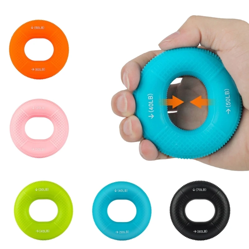 

Silicone Hand Grip Strengthener Ring Hand Exerciser Portable Workout Equipment