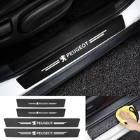 car door sill anti stomping protection carbon fiber welcome pedal accessories for peugeot 107 108 206 207 308 307 407 508 2008