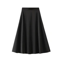 quality elegant women acetate fabric skirt summer female fashion comfortable side zipper a type midi skirts 6 colors